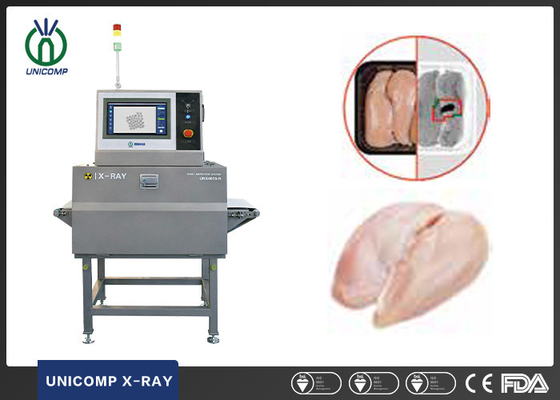 Mesin pemeriksaan sinar X makanan untuk memeriksa benda asing di dalam daging segar dengan penolak otomatis