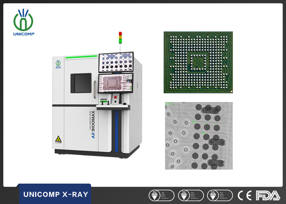 Papan Elektronik Spesifikasi Tinggi Mesin X-Ray 2D &amp; 2.5D Unicomp AX9100MAX Dengan Meja Rotasi 360 derajat Untuk Pemeriksaan BGA Dan PCB