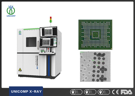 130KV Micron Focus Spot Size Tube X-ray Machine AX9100MAX Dengan Komputer Dual Untuk Pemeriksaan PCB&BGA