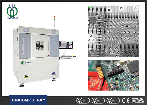 7-Axis manipulator dengan 55 derajat miring 130kV mesin Xray Unicomp AX9100 untuk PCBA solder Void pemeriksaan retak